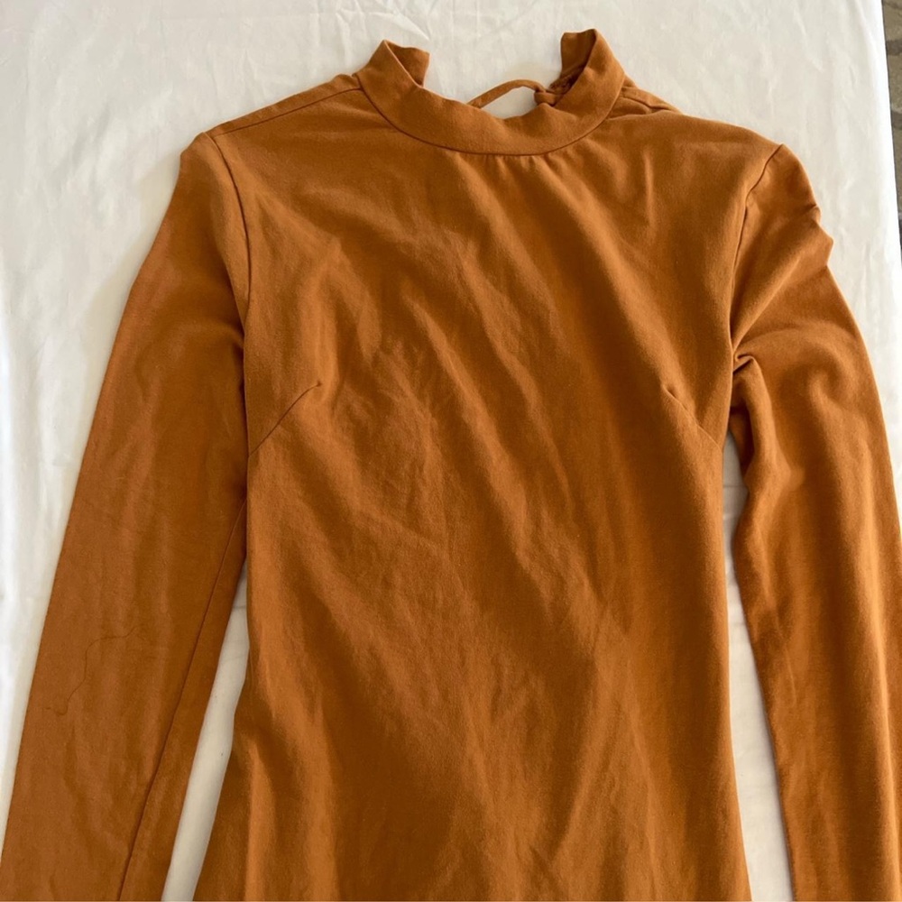 BURNT ORANGE BODY CON DRESS